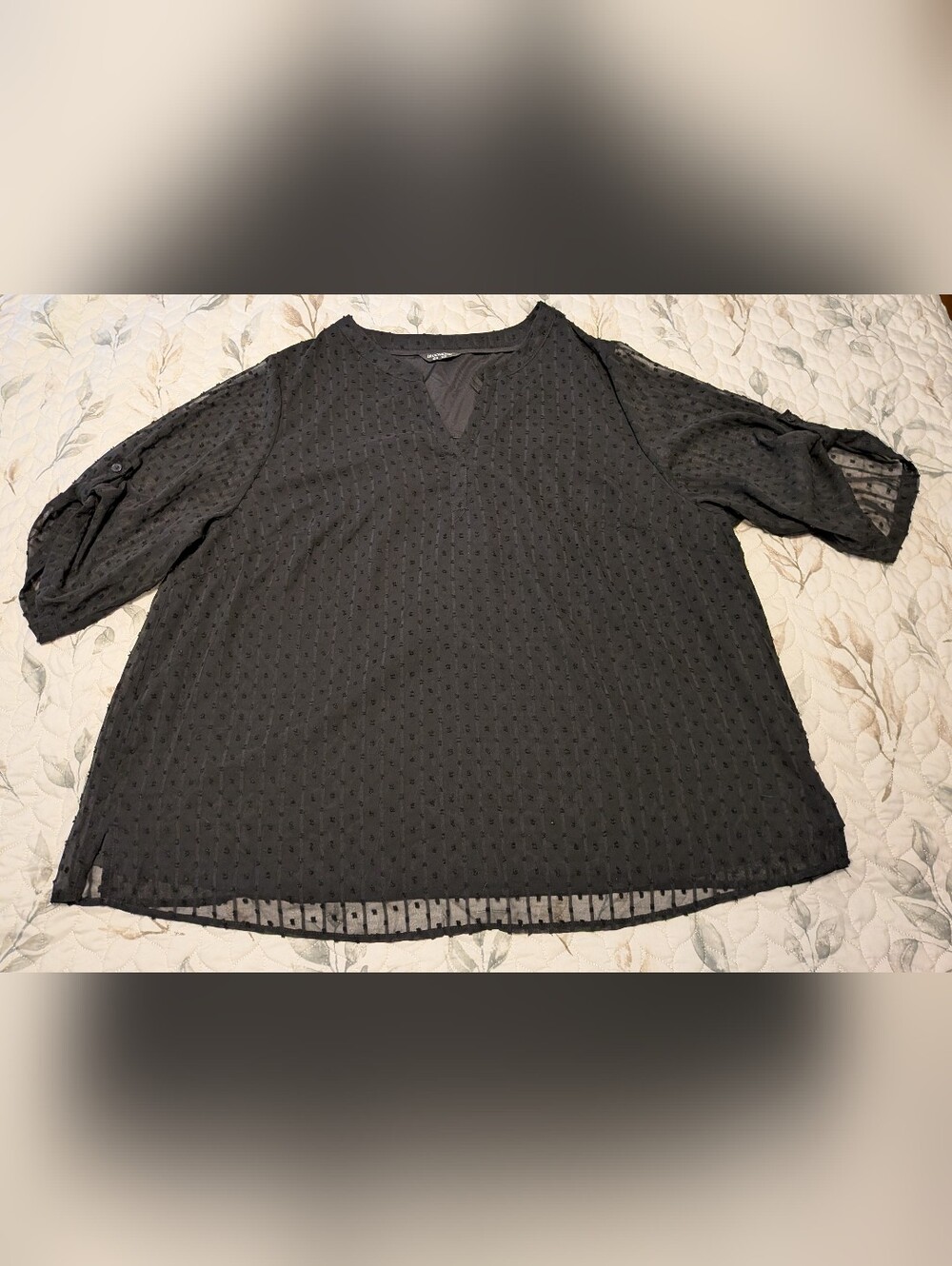 Bloomchic Black Textured Blouse